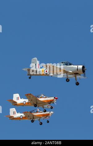 Commonwealth Aircraft Corporation CA-25 Winjeel Flugzeuge führende zwei CT-4A Air Trainer in der Ausbildung. Stockfoto