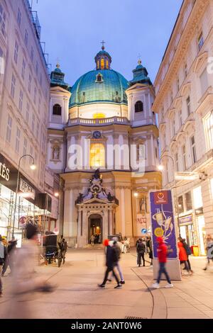 Peterskirche, Peterskirche, vom Graben, Jungferngasse, Wien, Österreich Stockfoto