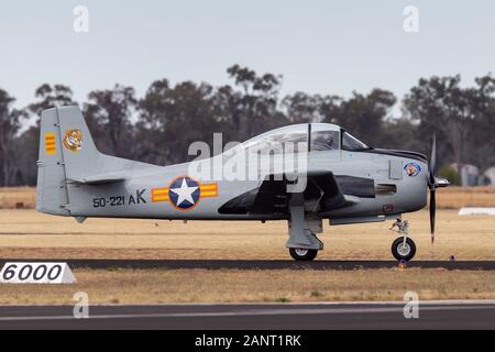 North American T-28 ein Trojaner Flugzeuge, die einst für die Pilotenausbildung durch Militär der Vereinigten Staaten verwendet. Stockfoto