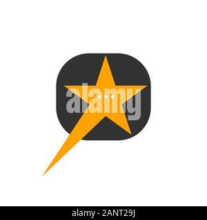 Bubble Rede mit Stern, Internet Kommunikation Symbol. Vektor logo Stock Vektor