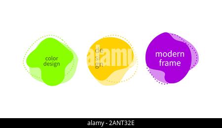 Flüssige Formen, abstrakten modernen fluid Frames, der Farbe vektor Banner einstellen Stock Vektor
