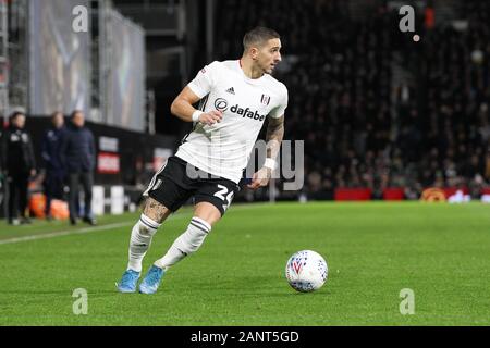 London, Großbritannien. 19 Jan, 2020. Anthony Knockaert von Fulham in Aktion während der efl Sky Bet Championship Match zwischen Fulham und Middlesbrough im Craven Cottage, London, England am 17. Januar 2020. Foto von Ken Funken. Nur die redaktionelle Nutzung, eine Lizenz für die gewerbliche Nutzung erforderlich. Keine Verwendung in Wetten, Spiele oder einer einzelnen Verein/Liga/player Publikationen. Credit: UK Sport Pics Ltd/Alamy leben Nachrichten Stockfoto