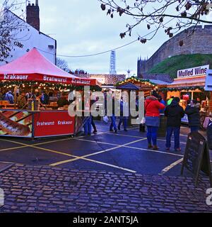 Lincoln Weihnachtsmarkt, Lincolnshire, Großbritannien Stockfoto