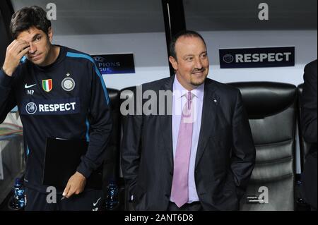 Mailand, Italien, 29. September 2010,'' San Siro Stadion, UEFA Champions League 2010/2011, FC Inter-FC Werder Bremen: Inter Trainer Rafael Benitez vor dem Spiel. Stockfoto