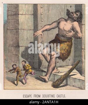The Pilgrim's Progress Illustration 1900s - Escape from Doubting Castle Stockfoto