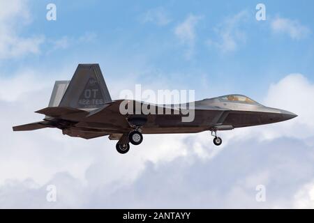 United States Air Force (USAF) Lockheed Martin F-22A Raptor (99-4010), die zu den 422 Test und Bewertung Squadron, 53. Prüfung und Bewertung von Grou Stockfoto