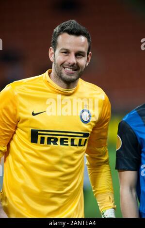 Mailand, Italien, 14. März 2013, 'G.' San Siro Meazza - Stadion, UEFA Europa League 2012/2013, FC Inter-FC Tottenham: Samir Handanovic vor dem Spiel. Stockfoto