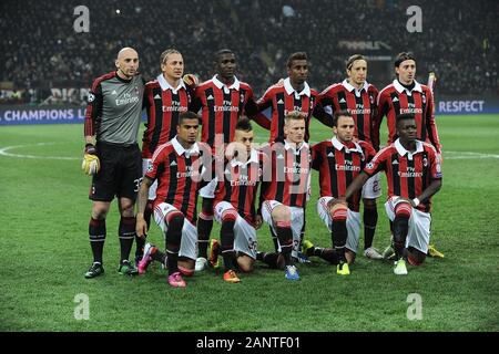 22. Oktober 2013, 'G.' Meazza Stadion, Mailand, Italien: UEFA Champions League 2013/2014, AC Mailand-FC Barcelonaa: AC Mailand vor dem Spiel. Stockfoto