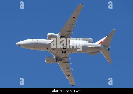 Royal Australian Air Force (RAAF) Boeing E-7A eine 30-004 Wedgetail AEW&C-Twin-engine Luftgestützte Frühwarnung und Kontrolle von Flugzeugen. Stockfoto