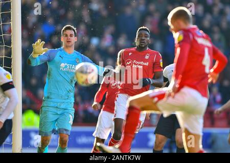 Nottingham, UK. 19. Januar 2020. Simon Sluga (12) von Luton Town während der Sky Bet Championship Match zwischen Nottingham Forest und Luton Town an der Stadt Boden, Nottingham am Sonntag, den 19. Januar 2020. (Credit: Jon Hobley | MI Nachrichten) das Fotografieren dürfen nur für Zeitung und/oder Zeitschrift redaktionelle Zwecke verwendet werden, eine Lizenz für die gewerbliche Nutzung Kreditkarte erforderlich: MI Nachrichten & Sport/Alamy leben Nachrichten Stockfoto