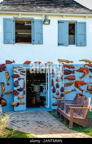 Souvenirshop, Master Tauschwaren Kabine, Nelson's Dockyard, English Harbour, Antigua Stockfoto