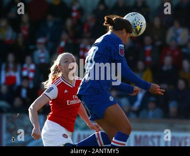 Boreham Wood, Großbritannien. 19 Jan, 2020. Portsmouth, England - Januar 19: Chelsea Damen Sam Kerr Kerben während Super Barclays Frauen Liga Match zwischen Arsenal und Chelsea Frauen Frauen an der Wiese Park Stadion am Januar 19, 2020 in Leeds, England Credit: Aktion Foto Sport/Alamy leben Nachrichten Stockfoto