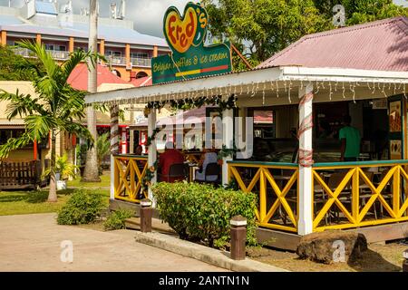 Freds belgischen Waffeln und Eis, Redcliffe Quay, St. Johns, Antigua Stockfoto