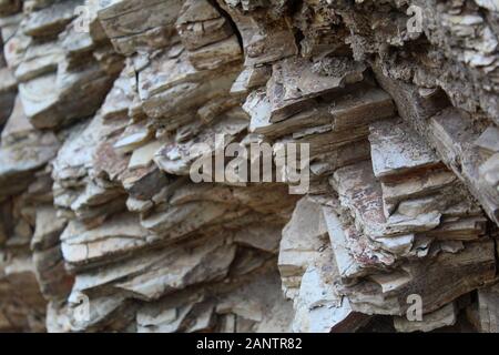 Diese Felsen machen einen Teil der Santa Monica Mountains im Will Rogers State Park aus und helfen, eine Umgebung für in Südkalifornien heimische Pflanzen zu schaffen. Stockfoto