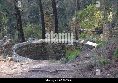 Algepsar del Negre, ein Gipskofenofen aus dem 19. Jahrhundert in den Bergen von La Marina (Alicante, Südspanien), in der Nähe des Dorfes Castell de Castell Stockfoto