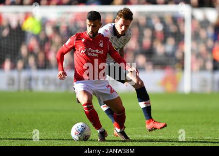Nottingham, UK. 19. Januar 2020. Tiago Silva (28) von Nottingham Forest während der Sky Bet Championship Match zwischen Nottingham Forest und Luton Town an der Stadt Boden, Nottingham am Sonntag, den 19. Januar 2020. (Credit: Jon Hobley | MI Nachrichten) das Fotografieren dürfen nur für Zeitung und/oder Zeitschrift redaktionelle Zwecke verwendet werden, eine Lizenz für die gewerbliche Nutzung Kreditkarte erforderlich: MI Nachrichten & Sport/Alamy leben Nachrichten Stockfoto