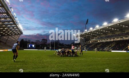 Leeds, Großbritannien. Jan, 2019 19. LEEDS, England - 19. Januar ein weiteres Scrum während der Greene King IPA Championship Match zwischen Yorkshire Carnegie und Newcastle Falcons bei Headingley Leeds Carnegie Stadion, am Sonntag, den 19. Januar 2020 ist. (Quelle: Chris Lishman | MI Nachrichten) das Fotografieren dürfen nur für Zeitung und/oder Zeitschrift redaktionelle Zwecke verwendet werden, eine Lizenz für die gewerbliche Nutzung Kreditkarte erforderlich: MI Nachrichten & Sport/Alamy leben Nachrichten Stockfoto