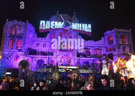 Die demonium Fahrt am Winter Wonderland, Hyde Park, London, Großbritannien 2020 Stockfoto