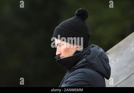 Titisee Neustadt, Deutschland. 19 Jan, 2020. Ski Nordisch/Skispringen: Weltcup Skispringen, großer Hügel, Männer: ehemalige Deutsche Skispringer Martin Schmitt steht auf dem Hügel. Quelle: Patrick Seeger/dpa/Alamy leben Nachrichten Stockfoto