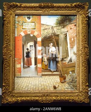 Von Pieter de Hooch, niederländischer Maler des 17. Jahrhunderts Stockfoto