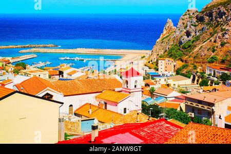 Buggerru Stadt Architektur in Südsardinien reflex Stockfoto