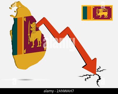 Sri Lanka Wirtschaftskrise Vektor Illustration EPS 10 Stock Vektor