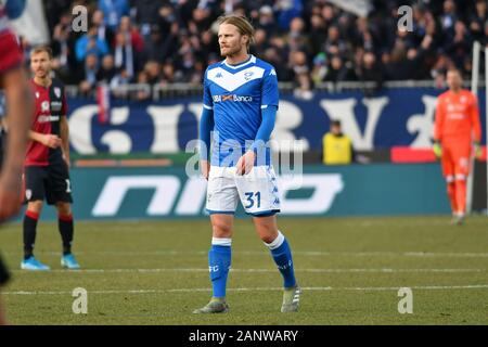 Brescia, Italien. 19 Jan, 2020. Brescia, Italien, 19. Jan 2020, bjarnason Brescia in Brescia vs Cagliari - Italienische Fußball Serie A Männer Meisterschaft - Credit: LM/Alessio Tarpini Credit: Alessio Tarpini/LPS/ZUMA Draht/Alamy leben Nachrichten Stockfoto