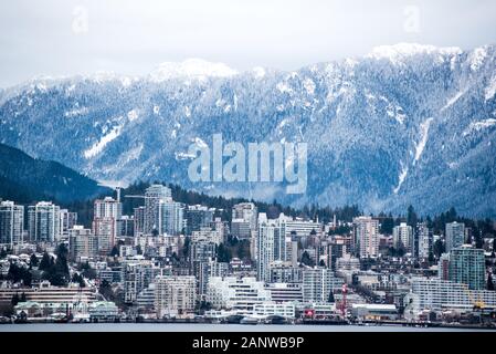 Schnee in Vancouver Stockfoto