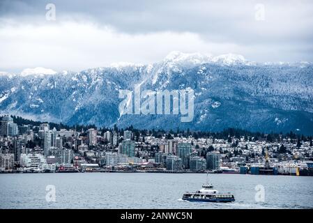 Schnee in Vancouver Stockfoto