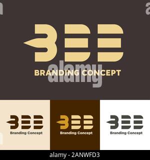 Biene branding konzeptionelle Schriftzug Stock Vektor