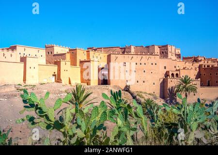 Taourirt Kasbah - Traditionelle marokkanische Tonfestung in der Stadt Ouarzazate, Marokko. Stockfoto