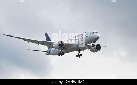 AeroMexico Boeing 787 Dreamliner N965 BIN auf endgültige Konzept für Flughafen London-Heathrow LHR Stockfoto