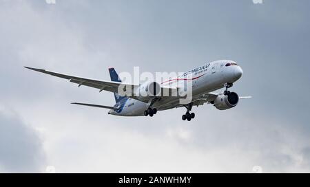 AeroMexico Boeing 787 Dreamliner N965 BIN auf endgültige Konzept für Flughafen London-Heathrow LHR Stockfoto