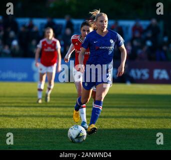 Portsmouth, England - Januar 19: Chelsea Damen Jonna Andersson während Super von Barclays Frauen Liga Match zwischen Arsenal und Chelsea Frauen Frauen ein Stockfoto