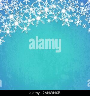Abstrakte Weihnachten Hintergrund mit Schneeflocken. Blue Winter Hintergrund. Weihnachtsfeier Hintergrund. Vector Illustration. Stock Vektor