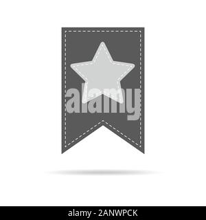Symbol für Lesezeichen mit Stern. Vector Illustration. Symbol für Lesezeichen im flachen Stil isoliert. Stock Vektor