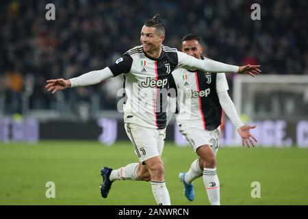 Torino, Italien. 19 Jan, 2020. Turin, Italien, 19 Jan 2020, 7 Cristiano Ronaldo (juventus) Glück während Juventus vs Parma - Italienische Fußball Serie A Männer Meisterschaft - Credit: LM/Claudio Benedetto Credit: Claudio Benedetto/LPS/ZUMA Draht/Alamy leben Nachrichten Stockfoto