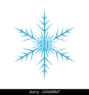 Schneeflocken-symbol in flacher Ausführung. Blue snowflake auf weißem Hintergrund. Vector Illustration. Einfache Schneeflocke Zeichen isoliert. Stock Vektor
