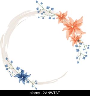 Aquarell Blumen Rahmen. Vector Illustration Stock Vektor