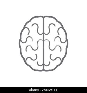 Abstrakte menschliche Gehirn Symbol. Vector Illustration. Grau Gehirn Symbol auf weißem Hintergrund Stock Vektor