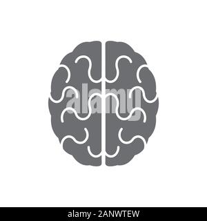 Abstrakte menschliche Gehirn Symbol. Vector Illustration. Grau Gehirn Symbol auf weißem Hintergrund Stock Vektor