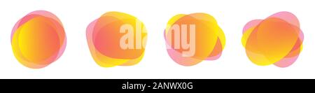 Einstellen von kreisförmigen farbige Banner auf weißem Hintergrund. Vector Illustration. Abstrakte geometrische Elemente. Abstract blur Formen Stock Vektor