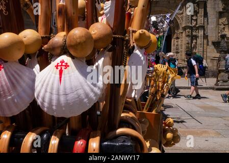 Straßenszene in Santiago de Compostela in Galicien Spanien Stockfoto