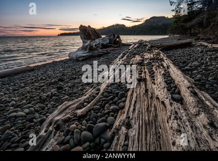 Alte auf Französisch Strand auf Vancouver Island, British Columbia, Kanada. Stockfoto