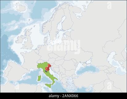 Die Italienische Republik Lage in Europa Karte Stock Vektor