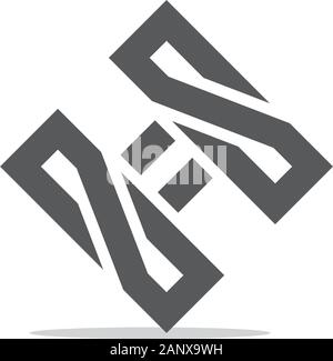 Schreiben th abstrakte geometrische Linie logo Vektor Stock Vektor