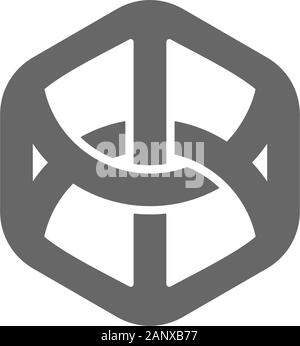 Verknüpfte Drähte sechseckige Design Symbol logo Vektor Stock Vektor