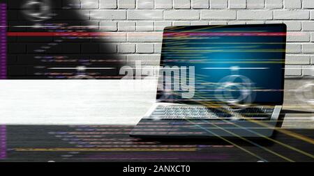 Programmiercode abstrakte Technologie Hintergrund Entwickler Programmierung und Coding technology Software Entwickler und Computer Skript Stockfoto