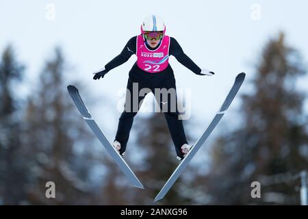 Premanon, Frankreich. 19 Jan, 2020. Machiko Kubota (JPN) Nordische Kombination: Damen Einzel im Les Tuffes Nordic Centre während der Lausanne 2020 Winter Youth Olympic Games in Premanon, Frankreich. Credit: Naoki Morita/LBA SPORT/Alamy leben Nachrichten Stockfoto