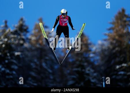 Premanon, Frankreich. 19 Jan, 2020. Yuna Kasai (JPN) Nordische Kombination: Damen Einzel im Les Tuffes Nordic Centre während der Lausanne 2020 Winter Youth Olympic Games in Premanon, Frankreich. Credit: Naoki Morita/LBA SPORT/Alamy leben Nachrichten Stockfoto